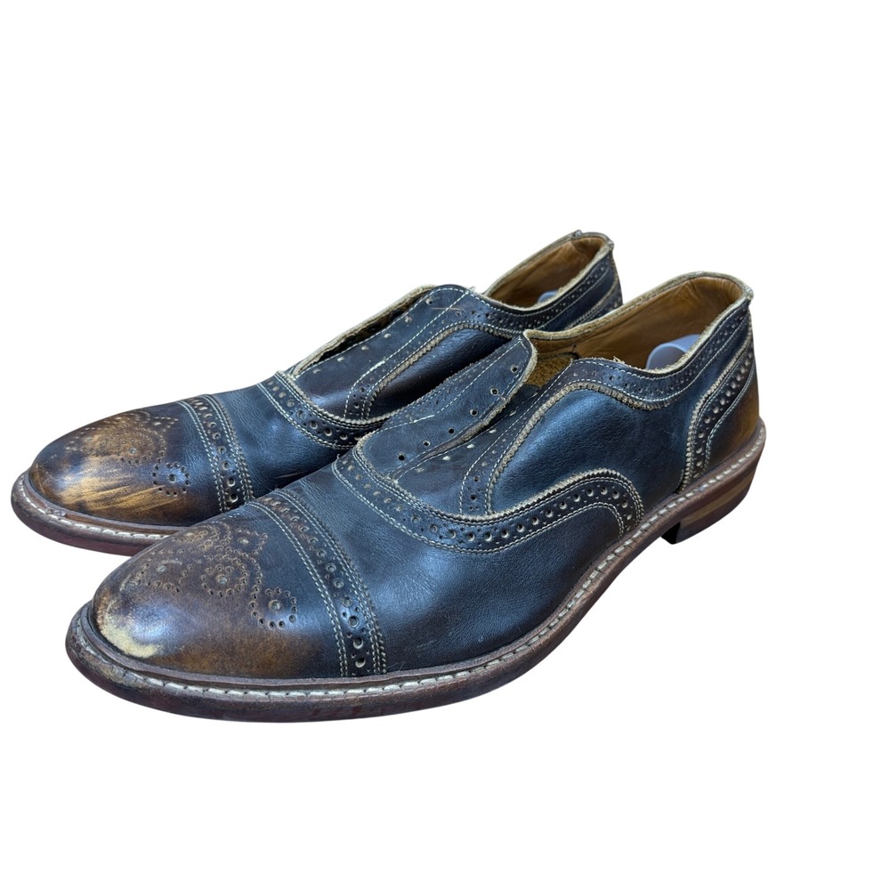 Allen Edmonds Strandmok Oxford Mens 9.5 D Brown Leather Brogue Cap Toe 4027